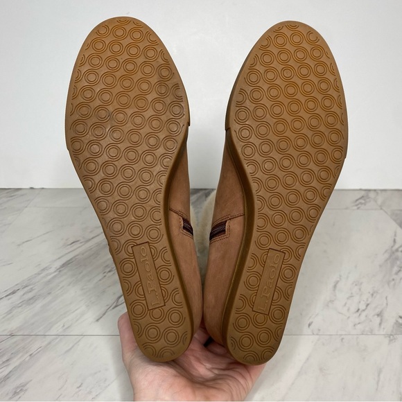 Paolo Flossie Brown Faux Fur Cuff Hidden Wedge Bootie 9 1/2 M - Picture 13 of 14